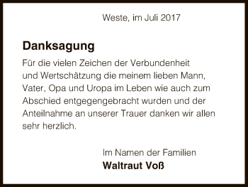 Traueranzeige von Danksagung  von Uelzen