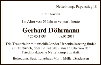 Traueranzeige von Gerhard Döhrmann von Uelzen