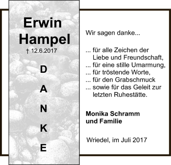 Traueranzeige von Erwin Hampel von Uelzen