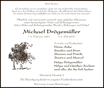 Traueranzeige von Michael Drögemüller von Uelzen