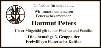 Traueranzeige von Hartmut Peters von Uelzen