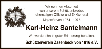 Traueranzeige von Karl-Heinz Santelmann von Uelzen