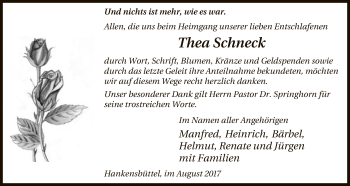 Traueranzeige von Thea Schneck von Uelzen