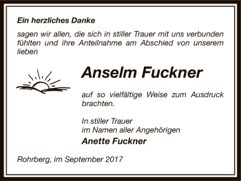 Traueranzeige von Anselm Fuckner von Uelzen