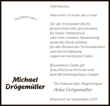 Traueranzeige von Michael Drögemüller von Uelzen