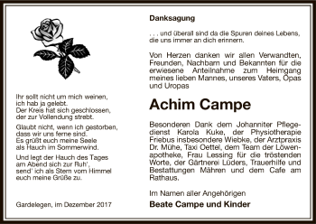 Traueranzeige von Achim Campe von Uelzen