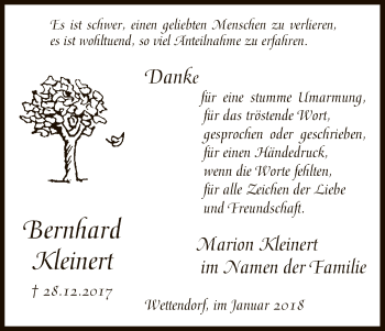 Traueranzeige von Bernhard Kleinert von Uelzen