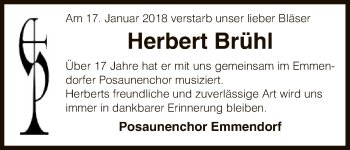 Traueranzeige von Brühl Herbert von Uelzen