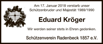 Traueranzeige von Eduard Kröger von Uelzen