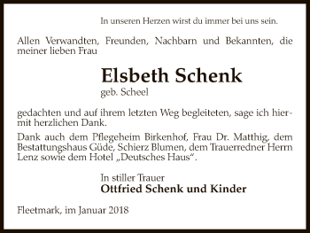 Traueranzeige von Elsbeth Schenk von Uelzen