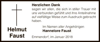 Traueranzeige von Helmut Faust von Uelzen