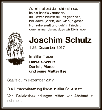 Traueranzeige von Joachim Schulz von Uelzen