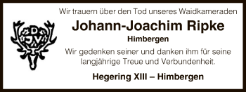 Traueranzeige von Johann-Joachim Ripke von Uelzen