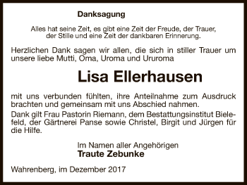 Traueranzeige von Lisa Ellerhausen von Uelzen