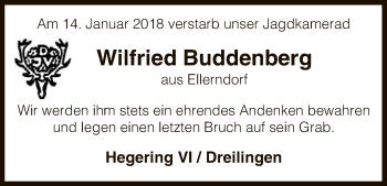 Traueranzeige von Wilfried Buddenberg von Uelzen