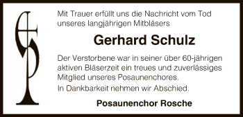 Traueranzeige von Gerhard Schulz von Uelzen