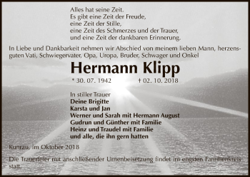 Traueranzeige von Hermann Klipp von Uelzen