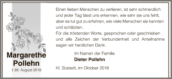 Traueranzeige von Margarethe Pollehn von Uelzen