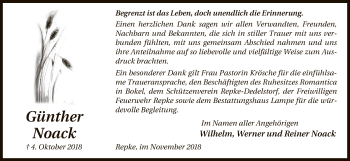 Traueranzeige von Günther Noack von Uelzen