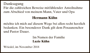 Traueranzeige von Hermann Kühn von Uelzen