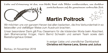 Traueranzeige von Martin Poltrock von Uelzen