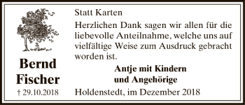 Traueranzeige von Bernd Fischer von Uelzen