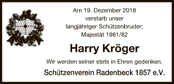 Traueranzeige von Harry Kröger von Uelzen