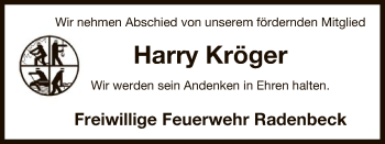 Traueranzeige von Harry Kröger von Uelzen