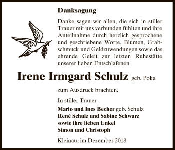 Traueranzeige von Irene Irmgard Schulz von Uelzen