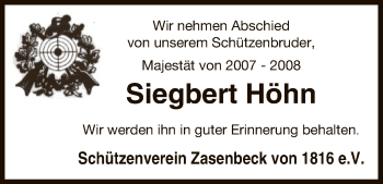 Traueranzeige von Siegbert Höhn von Uelzen