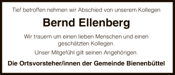 Traueranzeige von Bernd Ellenberg von Uelzen