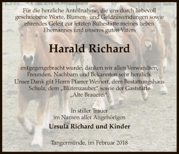 Traueranzeige von Harald Richard von Uelzen