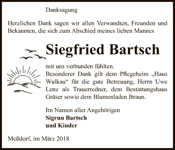 Traueranzeige von Siegfried Bartsch von Uelzen