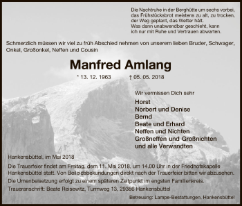 Traueranzeige von Manfred Amlang von Uelzen