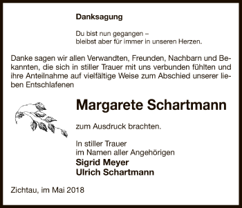 Traueranzeige von Margarete Schartmann von Uelzen