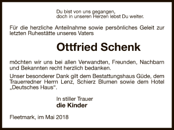 Traueranzeige von Ottfried Schenk von Uelzen