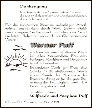 Traueranzeige von Werner Puff von Uelzen