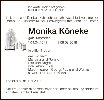 Traueranzeige von Monika Köneke von Uelzen