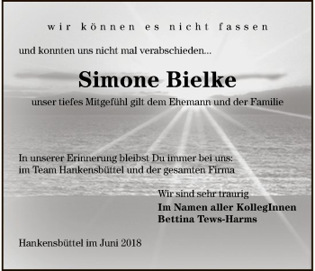 Traueranzeige von Simone Bielke von Uelzen