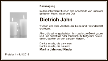 Traueranzeige von Dietrich Jahn von Uelzen
