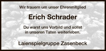 Traueranzeige von Erich Schrader von Uelzen