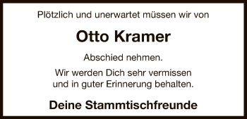 Traueranzeige von Otto Kramer von Uelzen