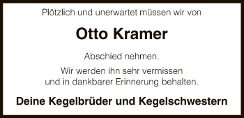 Traueranzeige von Otto Kramer von Uelzen