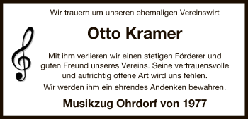 Traueranzeige von Otto Kramer von Uelzen