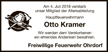 Traueranzeige von Otto Kramer von Uelzen