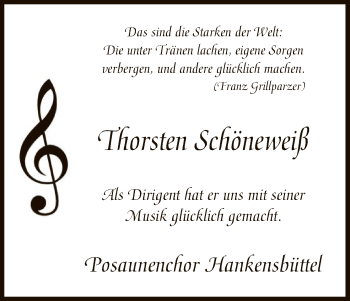 Traueranzeige von Thorsten Schöneweiß von Uelzen