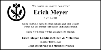 Traueranzeige von Erich Meyer von Uelzen