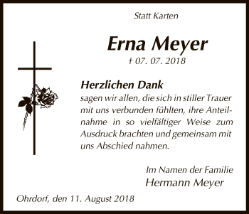 Traueranzeige von Erna Meyer von Uelzen