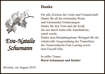 Traueranzeige von Eva-Natalie Schumann von Uelzen