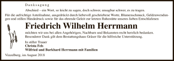 Traueranzeige von Friedrich Wilhelm Herrmann von Uelzen